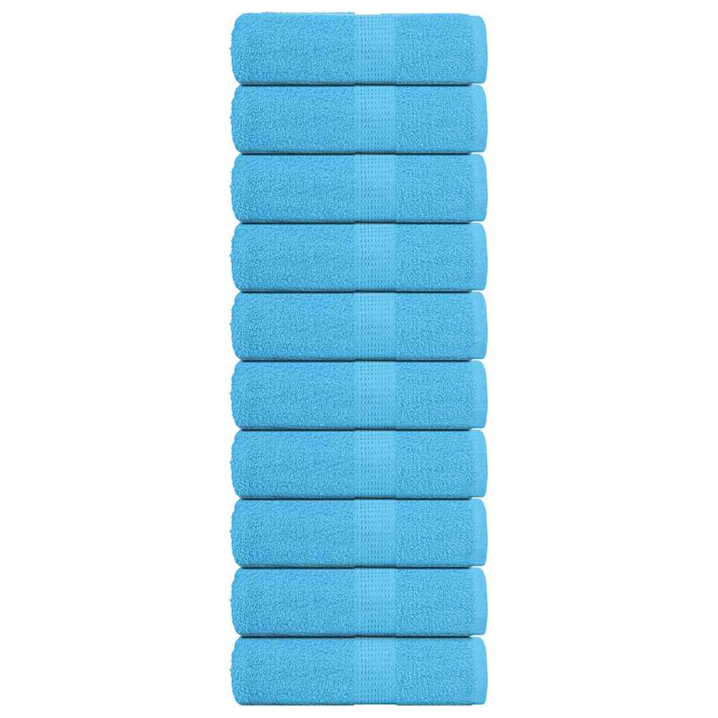 vidaXL Ručníky FROGN 10 ks tyrkysové 30x30 cm 360 g/m²