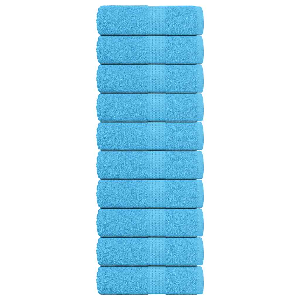 vidaXL Ručníky pro hosty FROGN 10 ks tyrkysové 30x50 cm 360 g/m²