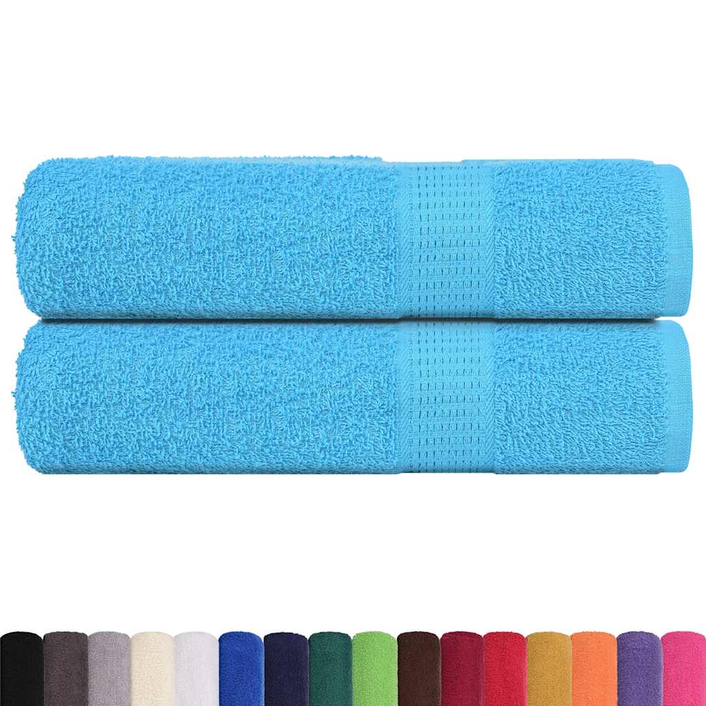 vidaXL Handdoeken 2 st 50x100 cm 360 g/m² 100% katoen turquoise afbeelding