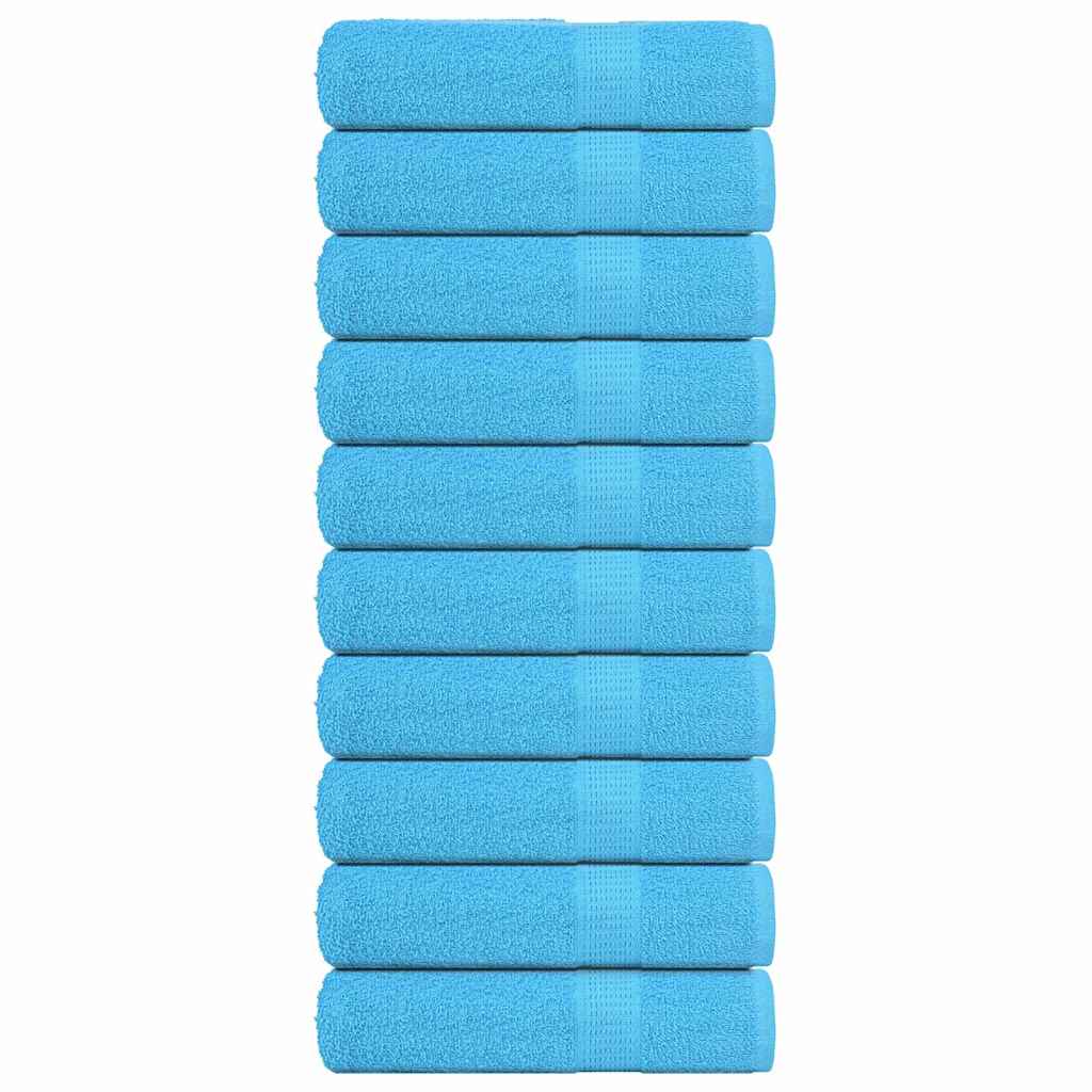 vidaXL Prosoape de baie 10 buc turcoaz 100x150 cm 360 g/m² 100% bumbac