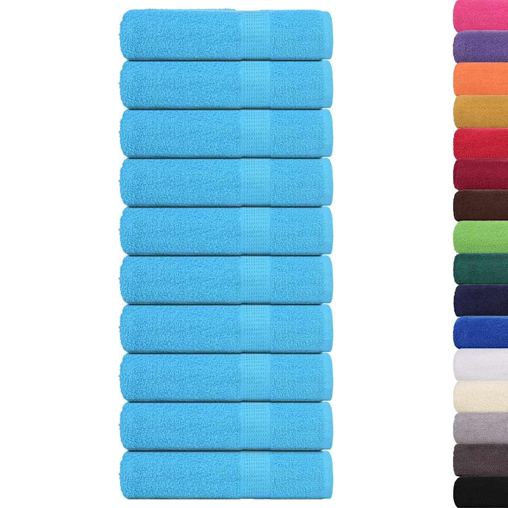 vidaXL Prosoape de baie 10 buc turcoaz 100x150 cm 360 g/m² 100% bumbac