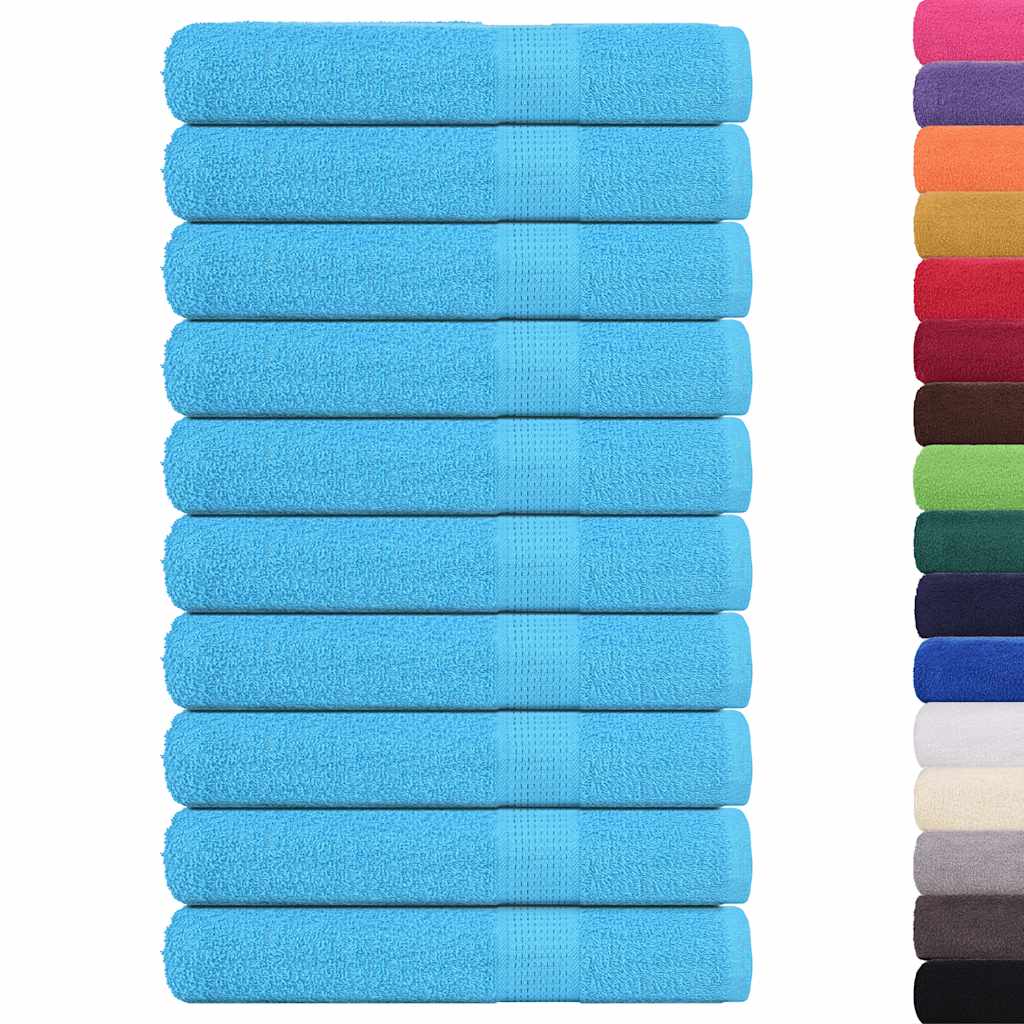 vidaXL Uteráky 10 ks tyrksyové 100x200 cm 360 g/m2 100 % bavlna