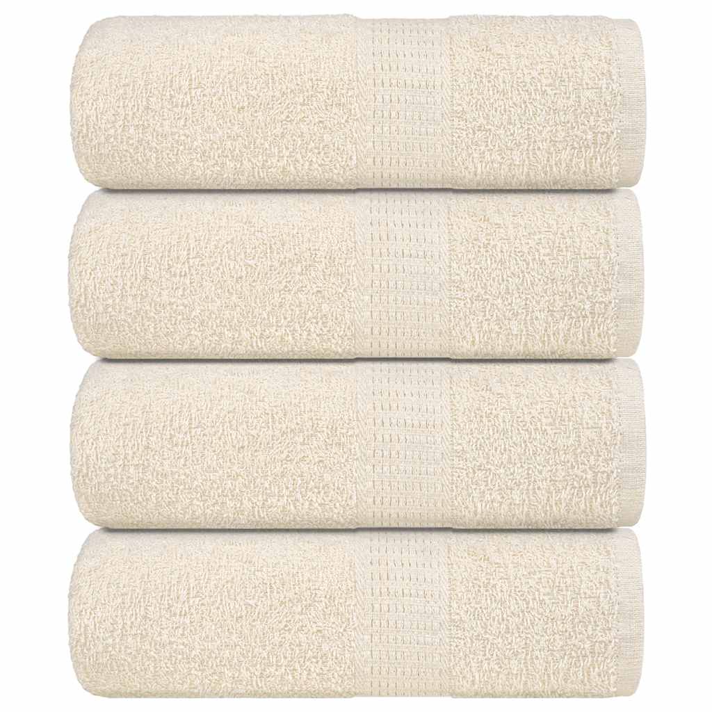 vidaXL Seiftücher 4 Stk. Creme 30x30 cm 360 g/m² 100% Baumwolle