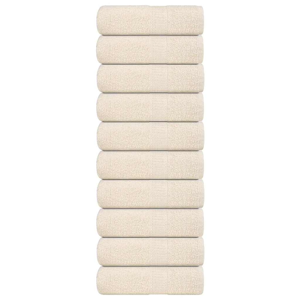vidaXL Ručníky FROGN 10 ks krémové 30x30 cm 360 g/m²