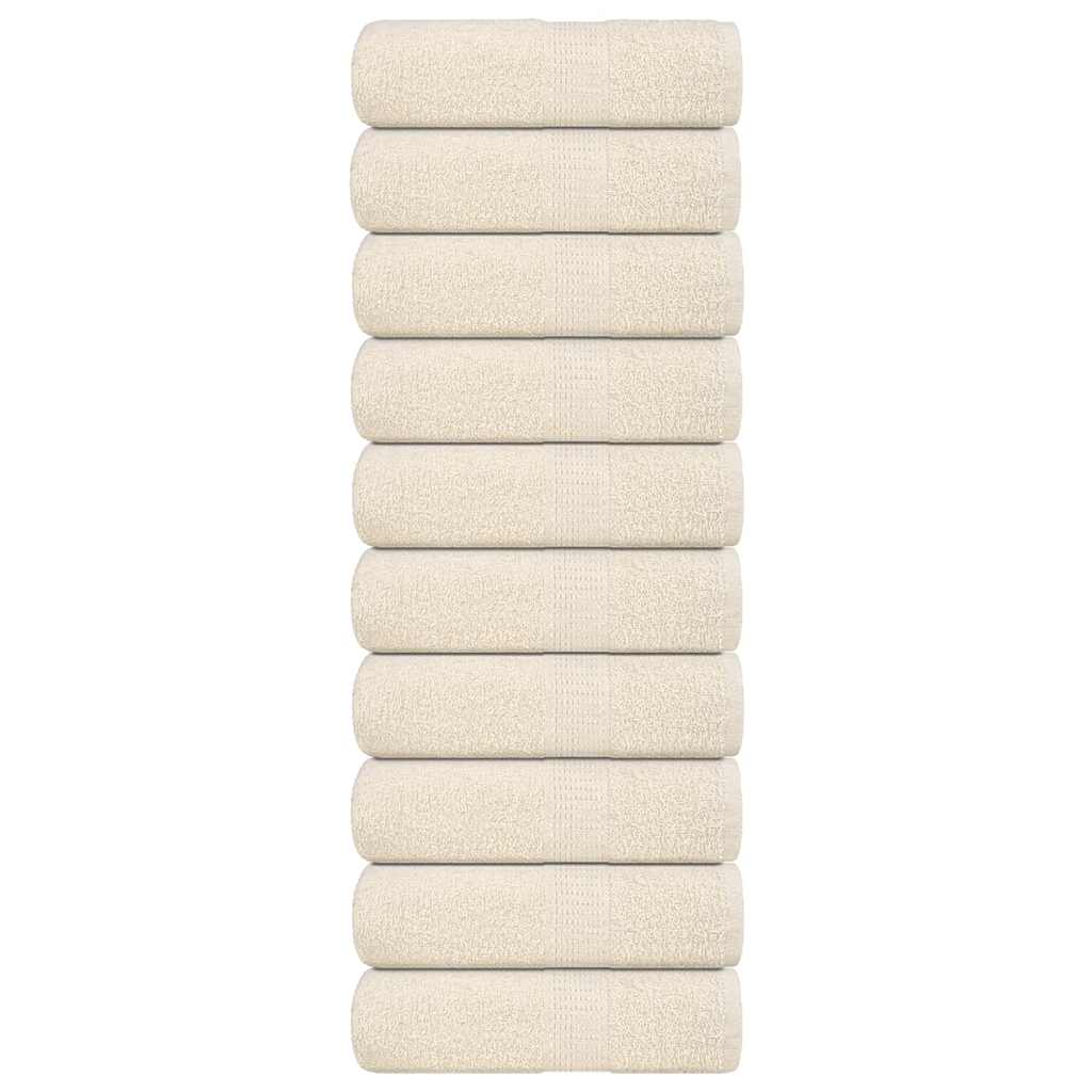 vidaXL Ručníky pro hosty FROGN 10 ks krémové 30x50 cm 360 g/m²