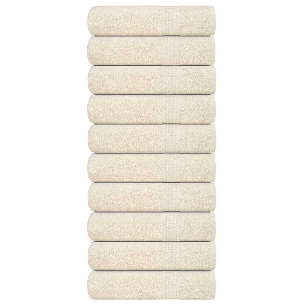 vidaXL Handtücher 10 Stk. Creme 50x100 cm 360 g/m² 100% Baumwolle