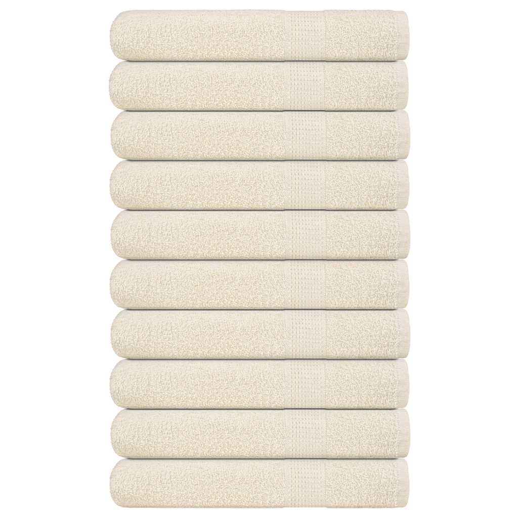 vidaXL Saunové osušky FROGN 10 ks krémové 80x200 cm 360 g/m²