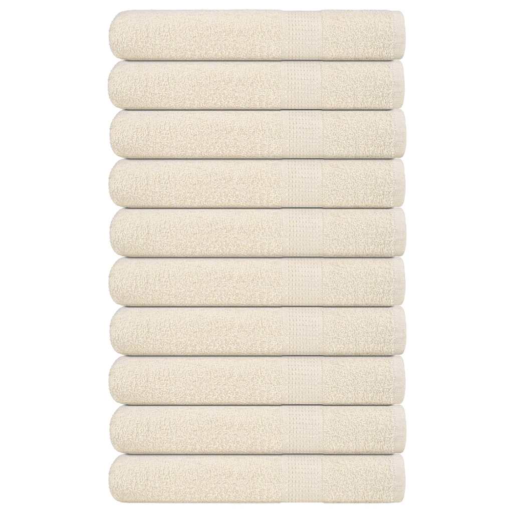 vidaXL Ručníky FROGN 10 ks krémové 100x200 cm 360 g/m²