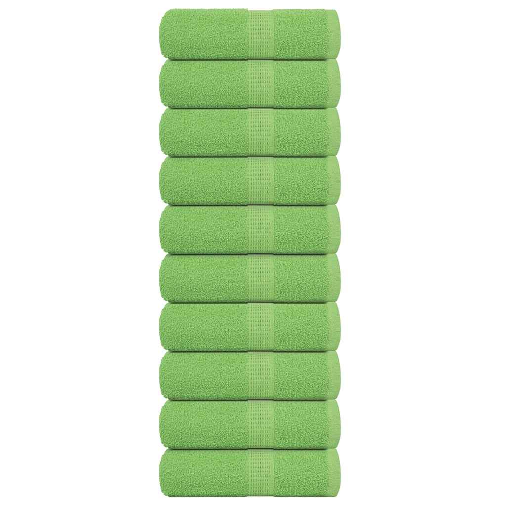 vidaXL Prosoape pentru oaspeți 10 buc Verde măr 360 g/m² 100% bumbac