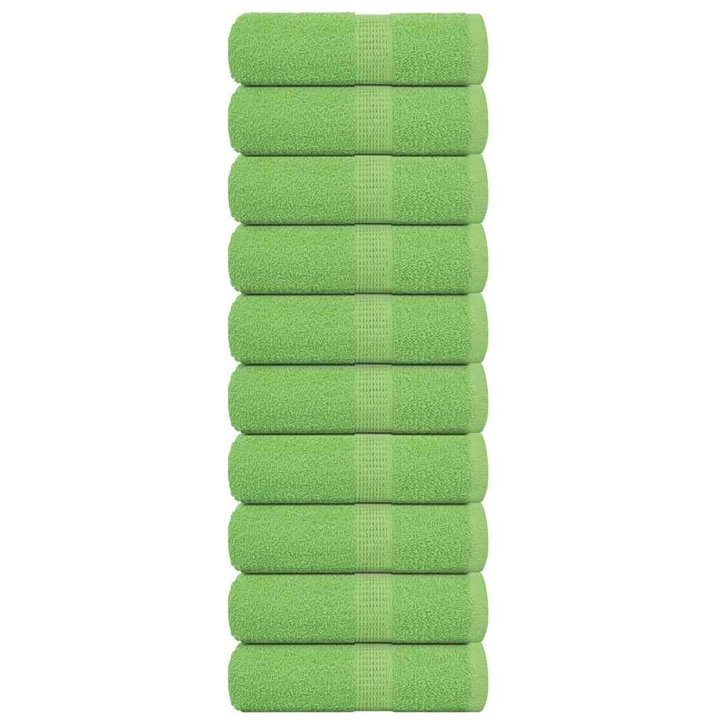 vidaXL Prosoape pentru oaspeți 10 buc Verde măr 360 g/m² 100% bumbac