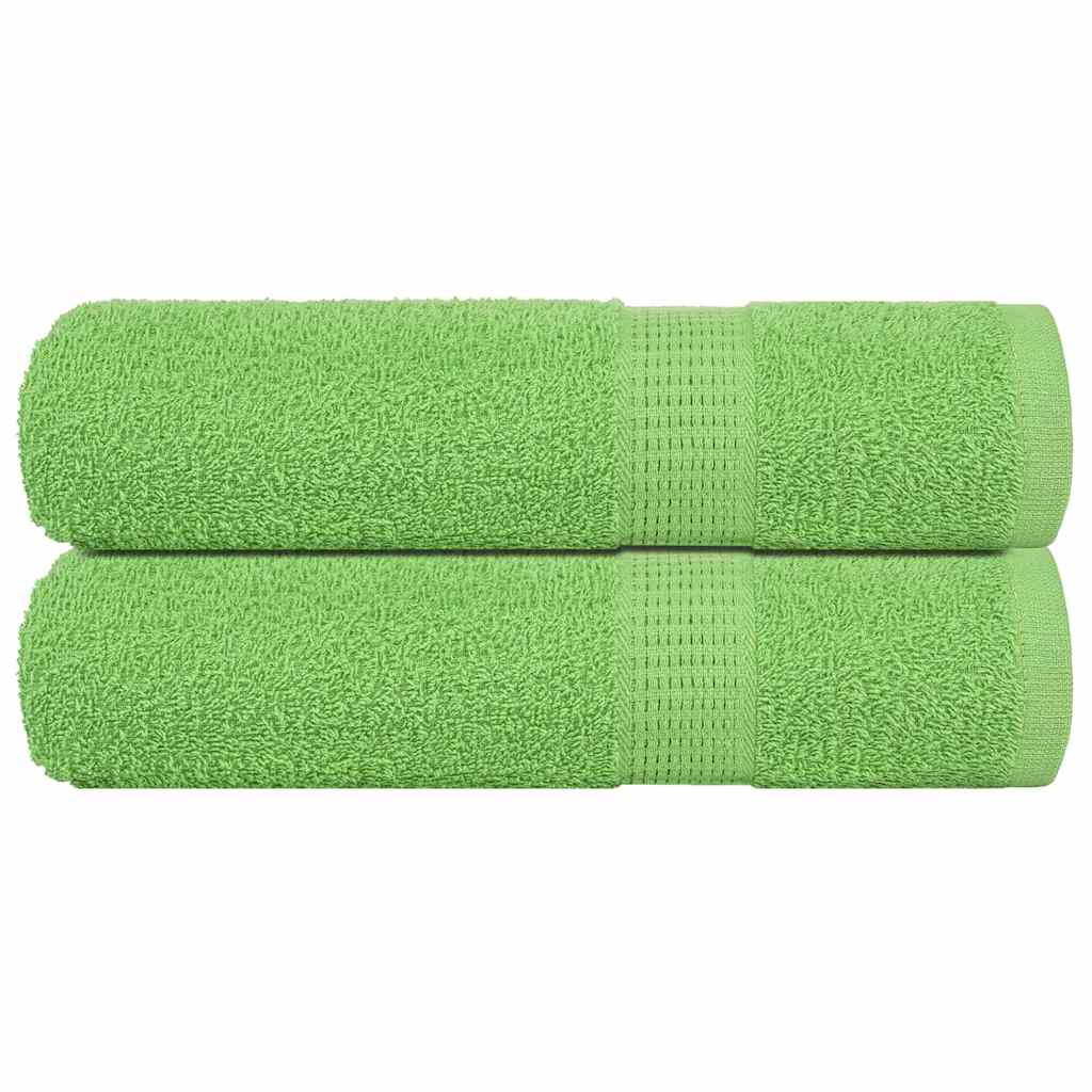 vidaXL Prosoape de baie 2 buc Verde mere 100x150cm 360g/m² 100% bumbac