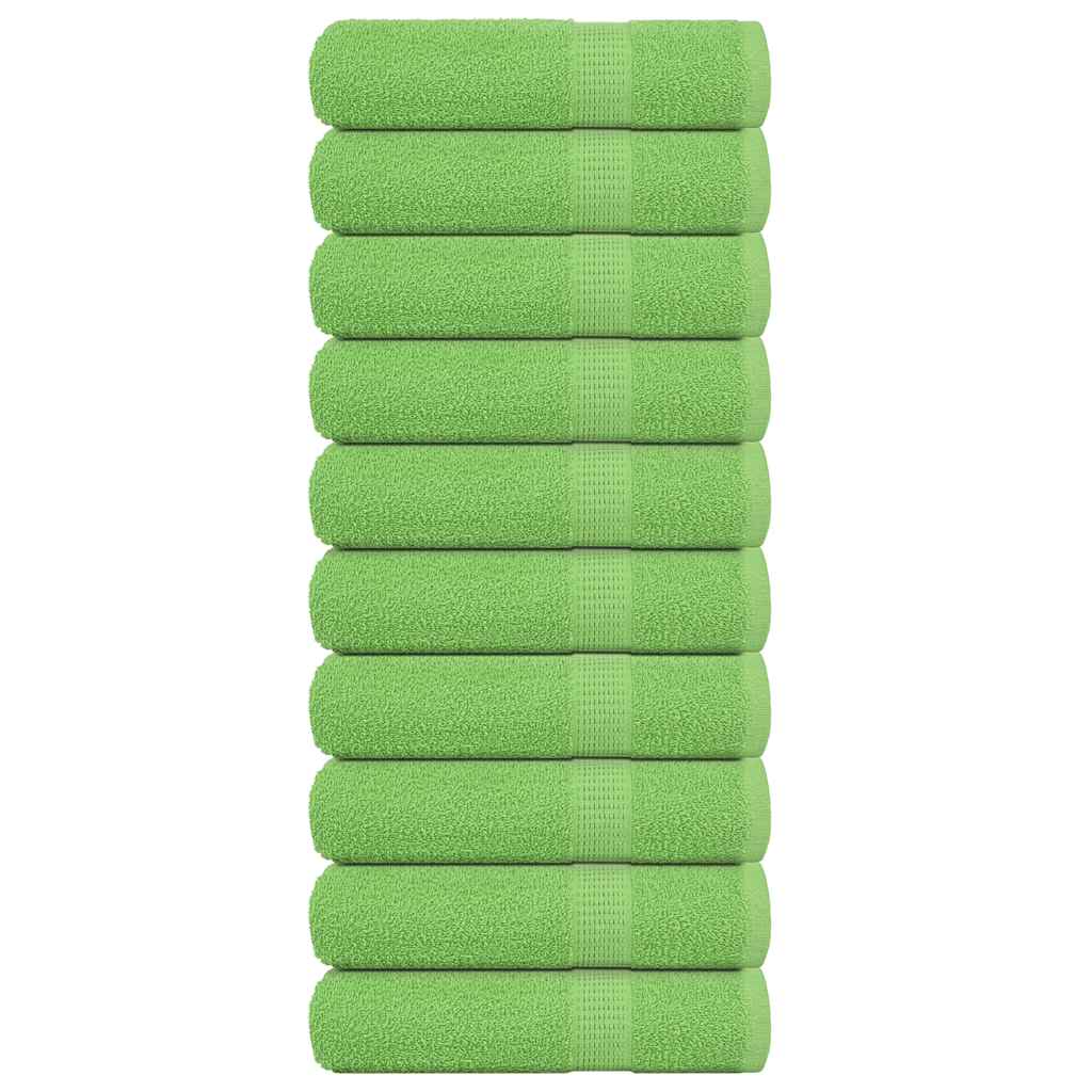 vidaXL Prosoape de baie 10buc Verde mere 100x150cm 360g/m² 100% bumbac