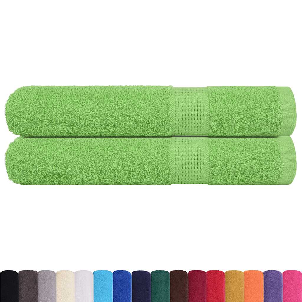 vidaXL Saunahanddoeken 2 st 80x200 cm 360 g/m² 100% katoen appelgroen afbeelding