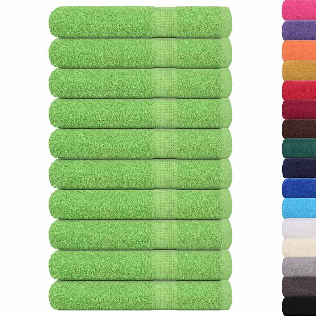 vidaXL Saunahanddoeken 10 st 80x200 cm 360 g/m² 100% katoen appelgroen afbeelding