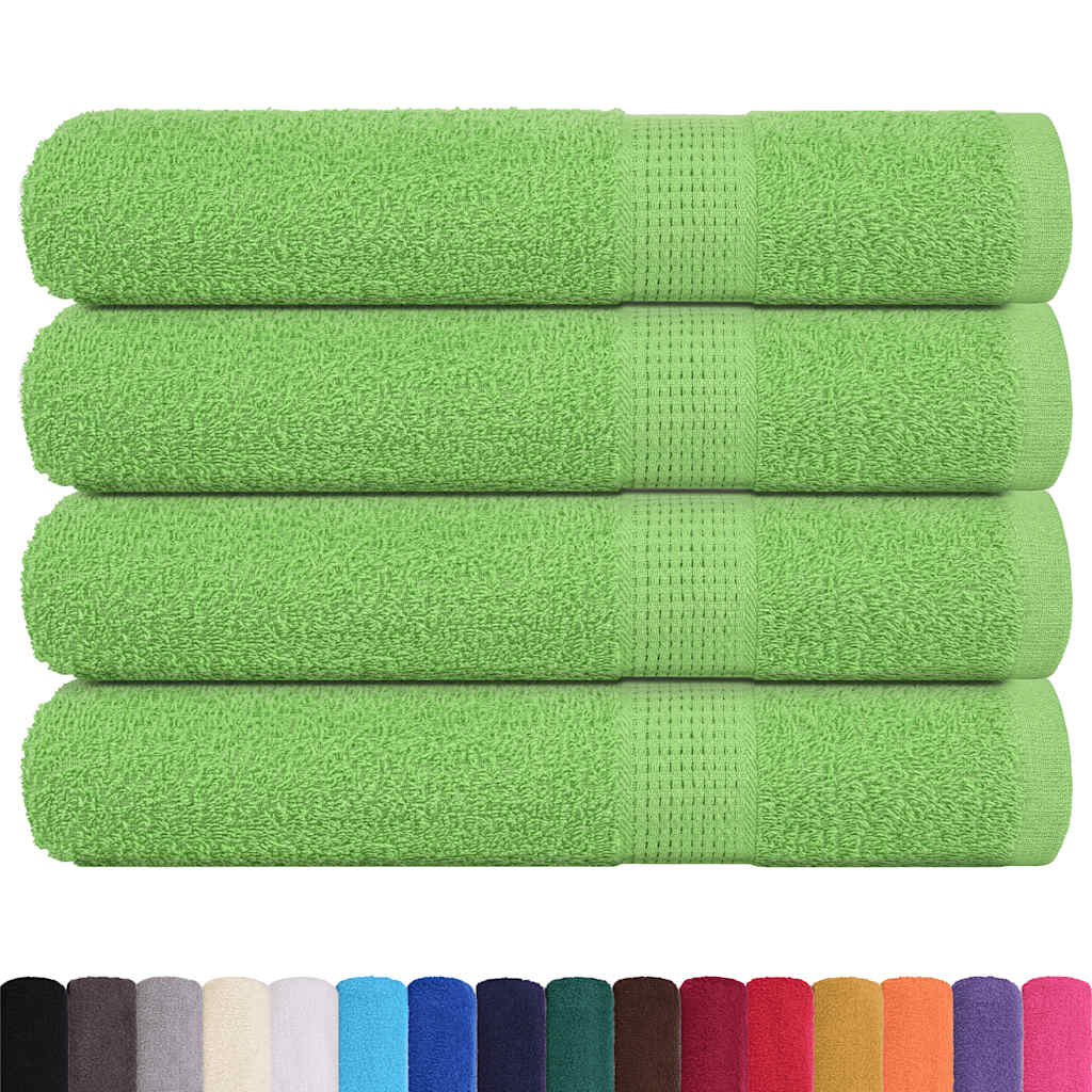 vidaXL Handdoeken 4 st 100x200 cm 360 g/m² 100% katoen appelgroen afbeelding