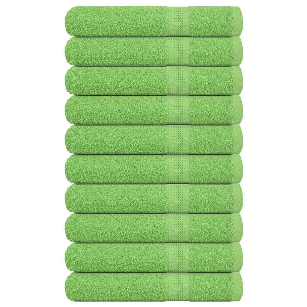 vidaXL Prosoape 10 buc Verde mere 100x200 cm 360 g/m² 100% bumbac