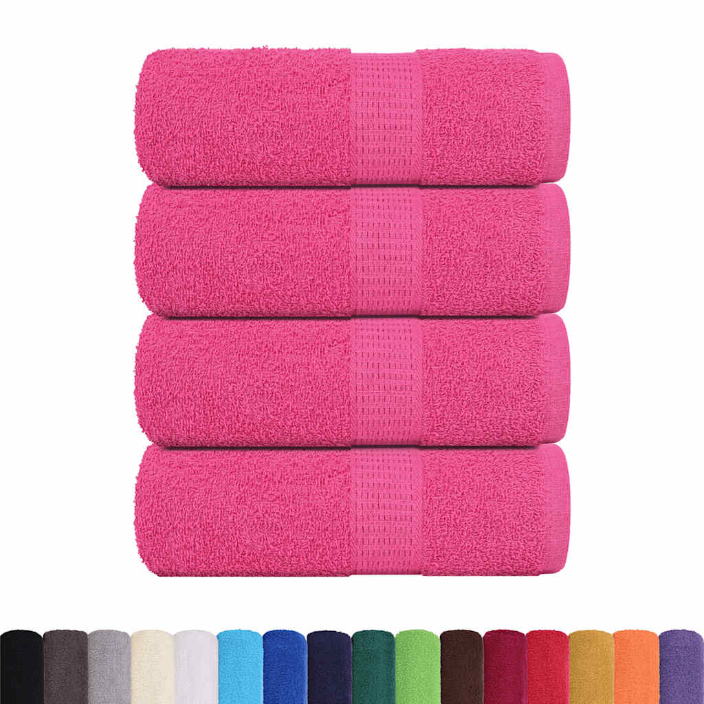 vidaXL Gastendoekjes 4 st 30x50 cm 360 g/m² 100% katoen roze afbeelding
