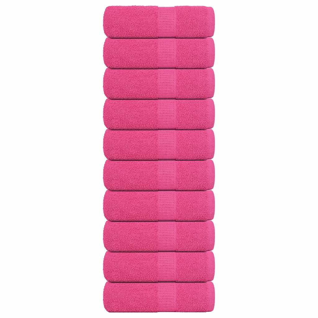 vidaXL Ručníky pro hosty FROGN 10 ks růžové 30x50 cm 360 g/m²