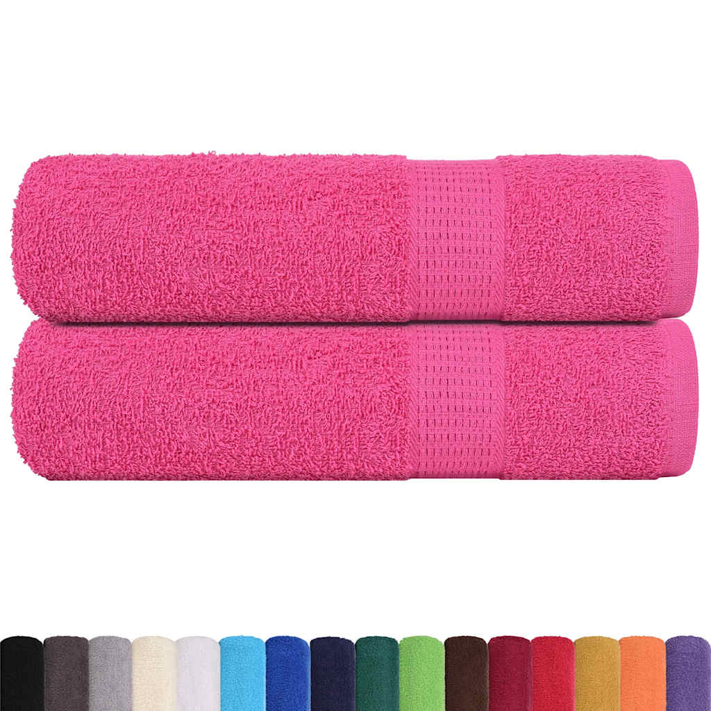 vidaXL Douchehanddoeken 2 st 70x140 cm 360 g/m² 100% katoen roze afbeelding