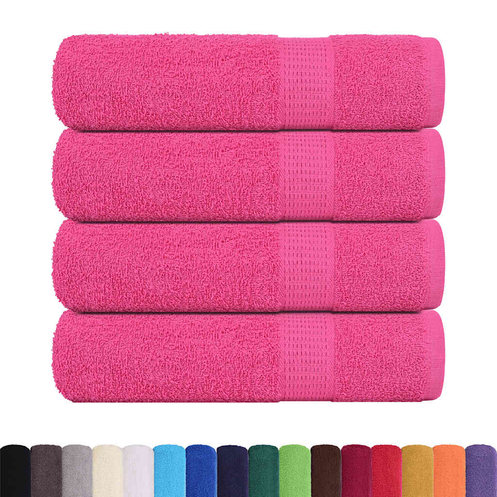 vidaXL Badhanddoeken 4 st 100x150 cm 360 g/m² 100% katoen roze afbeelding