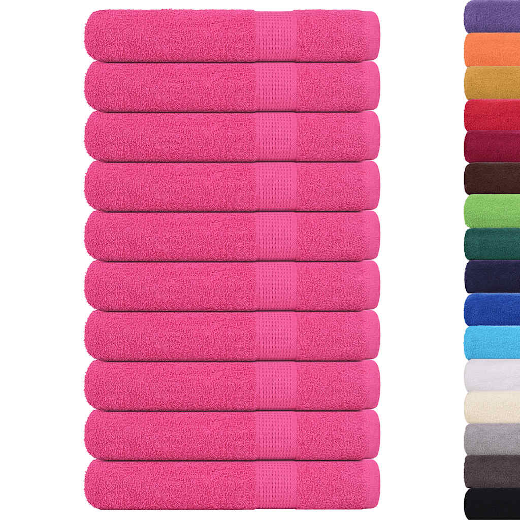 vidaXL Saunahanddoeken 10 st 80x200 cm 360 g/m² 100% katoen roze afbeelding
