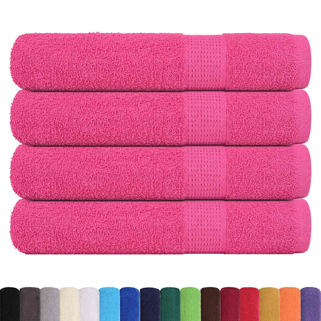 vidaXL Handdoeken 4 st 100x200 cm 360 g/m² 100% katoen roze afbeelding