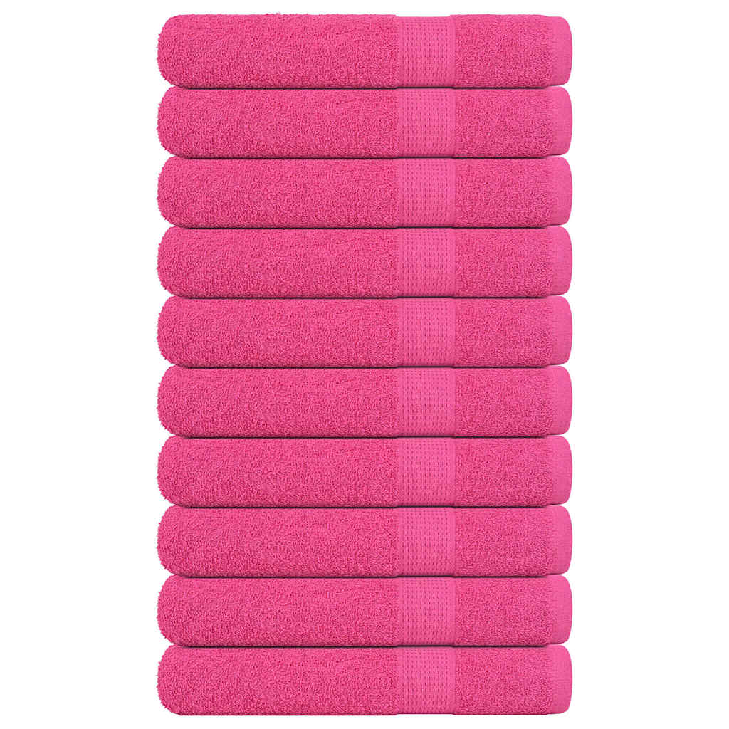 vidaXL Uteráky 10 ks ružová 100x200 cm 360 g/m2 100 % bavlna