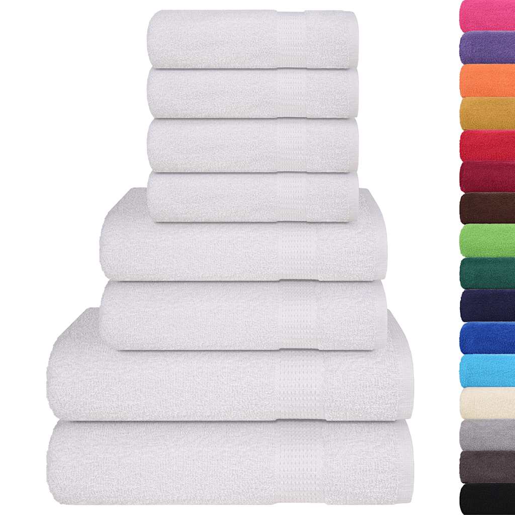 vidaXL 8-delige Handdoekenset 360 g/m² 100% katoen wit afbeelding