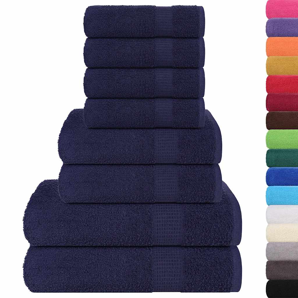 Thumbnail - vidaXL 8-tlg. Handtuch-Set Marineblau 360 g/m² 100% Baumwolle