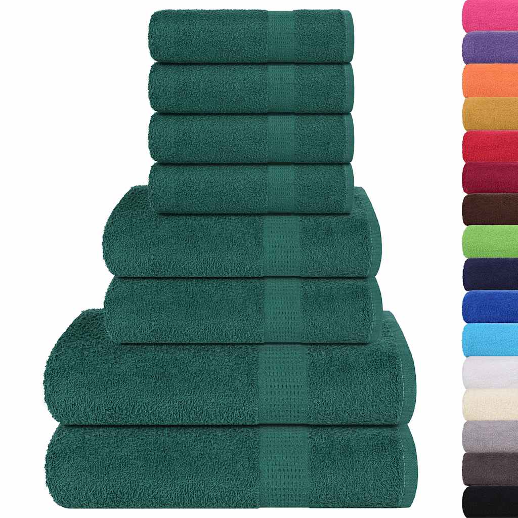 vidaXL 8-delige Handdoekenset 360 g/m² 100% katoen groen afbeelding