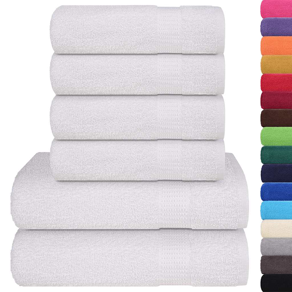 vidaXL 6-delige Handdoekenset 360 g/m² 100% katoen wit afbeelding