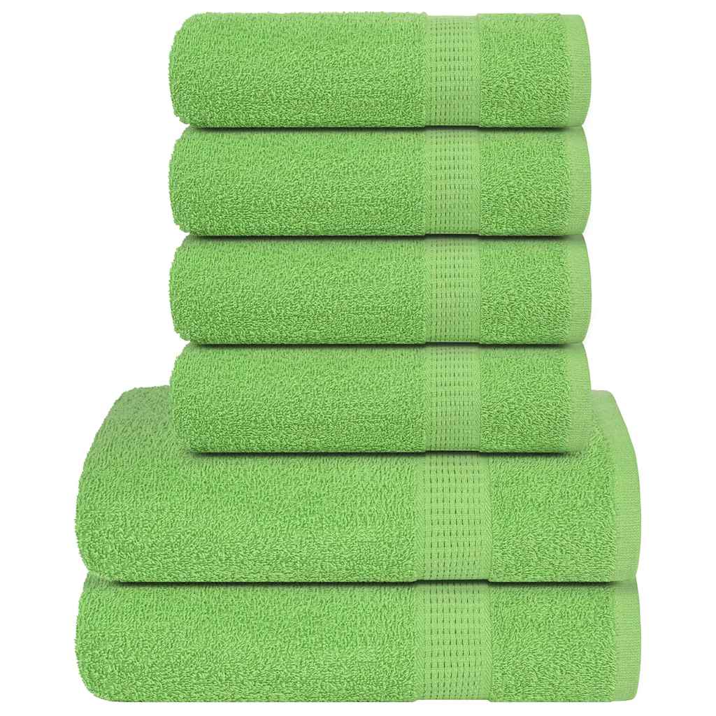 vidaXL Set prosoape 6 piese verde 360 g/m² 100% bumbac