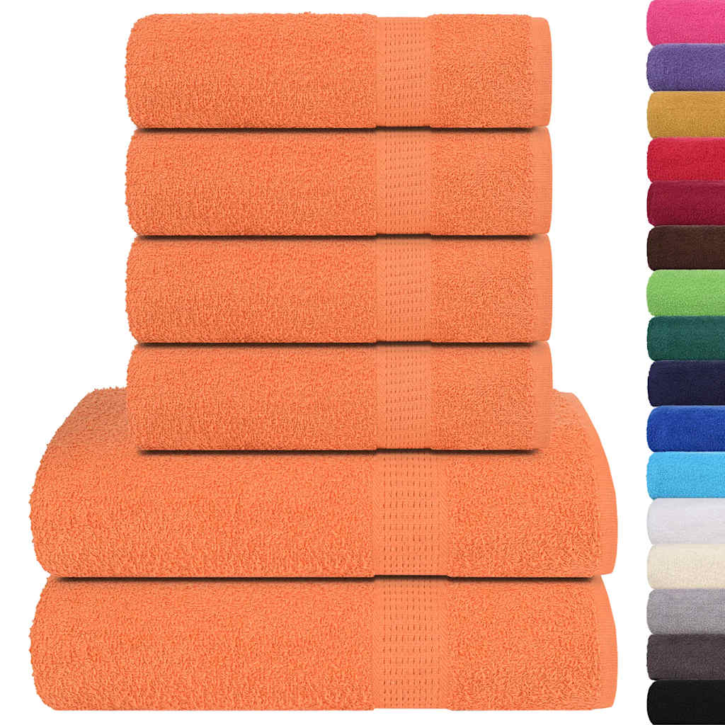 vidaXL 6-delige Handdoekenset 360 g/m² 100% katoen oranje afbeelding