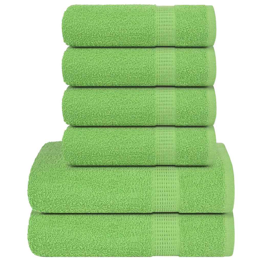 vidaXL 6-tlg. Handtuch-Set Apfelgrün 360 g/m² 100% Baumwolle