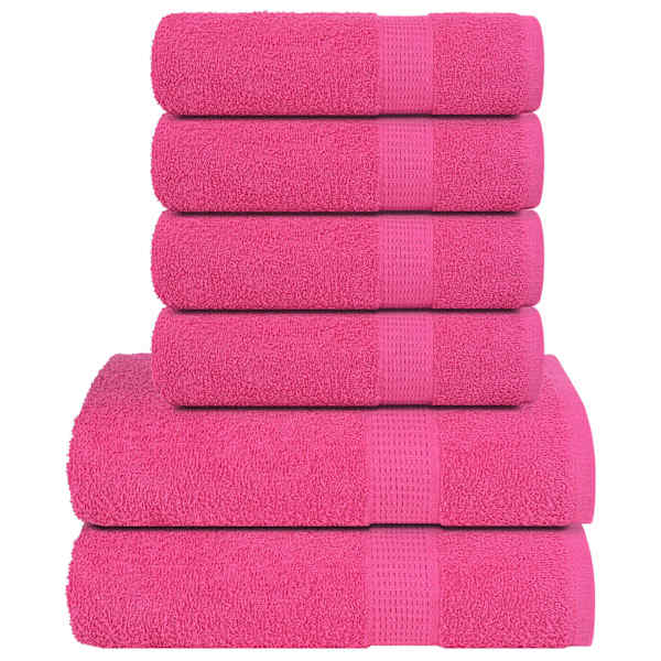 vidaXL 6-osaline r&auml;tikukomplekt FROGN roosa, 360 g/m&sup2;