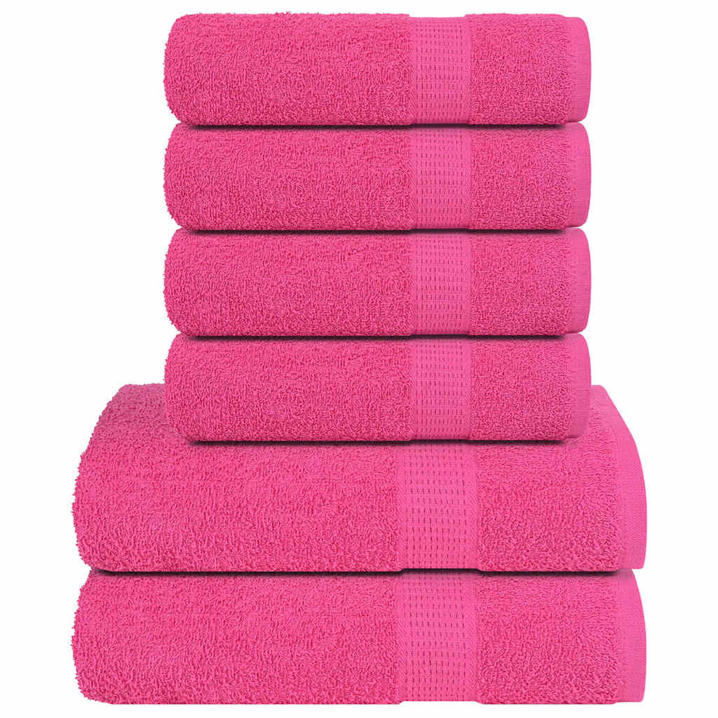 vidaXL 12-tlg. Handtuch-Set Rosa 360 g/m² 100% Baumwolle