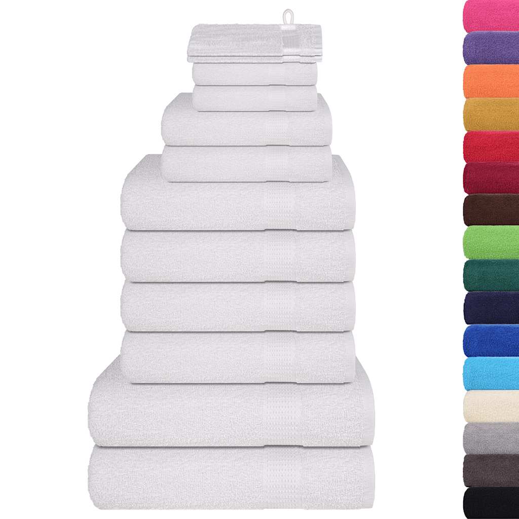 vidaXL 12-delige Handdoekenset 360 g/m² 100% katoen wit afbeelding