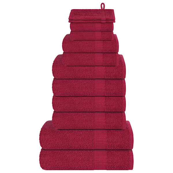 vidaXL 12-osaline r&auml;tikukomplekt FROGN bordoopunane, 360 g/m&sup2;