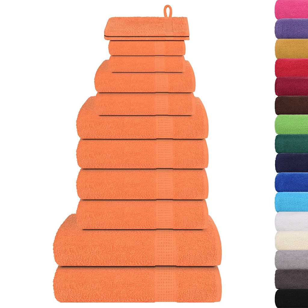 vidaXL 12-delige Handdoekenset 360 g/m² 100% katoen oranje afbeelding