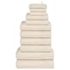 vidaXL 12-osaline r&auml;tikukomplekt FROGN kreemjas, 360 g/m&sup2;