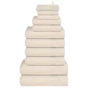 vidaXL 12-osaline r&auml;tikukomplekt FROGN kreemjas, 360 g/m&sup2;
