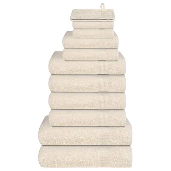 vidaXL 12-osaline r&auml;tikukomplekt FROGN kreemjas, 360 g/m&sup2;
