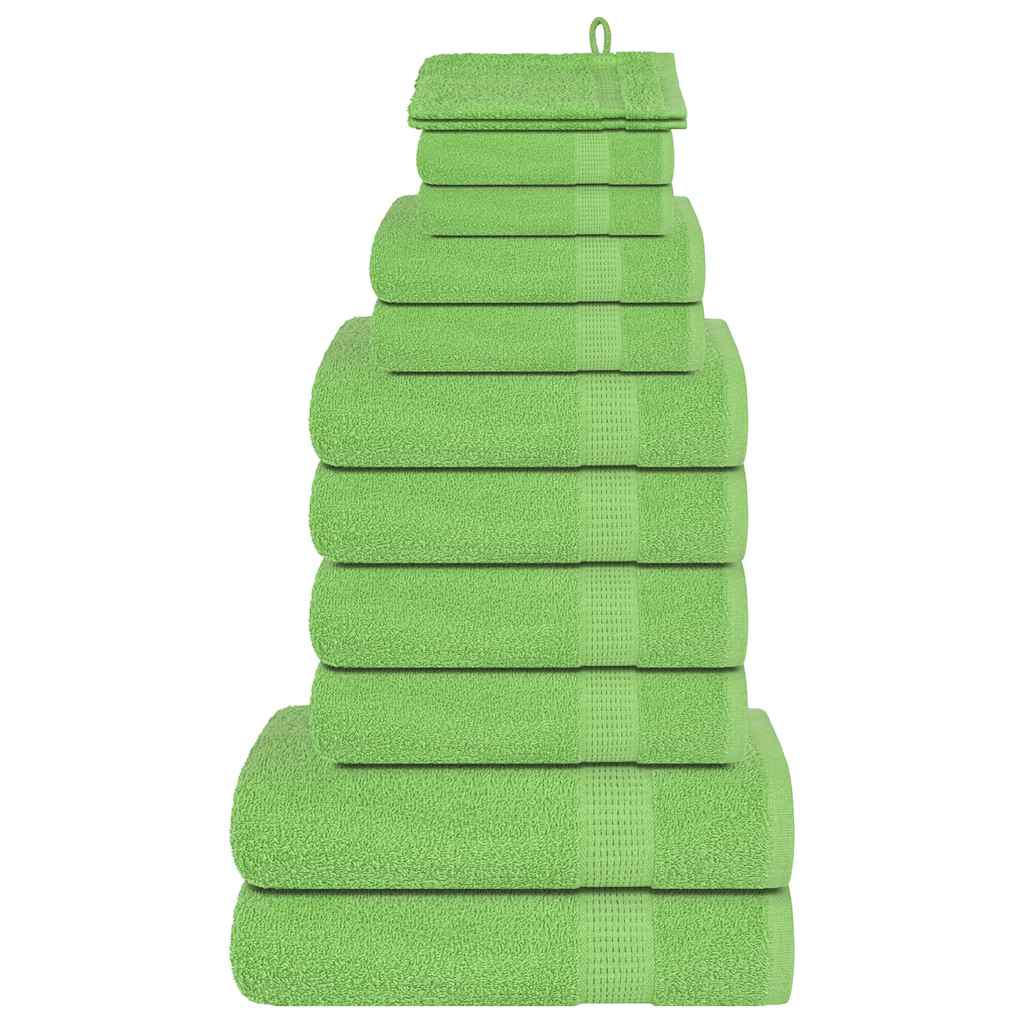 vidaXL Set de prosoape 12 piese Apple Green 360 g/m² 100% bumbac