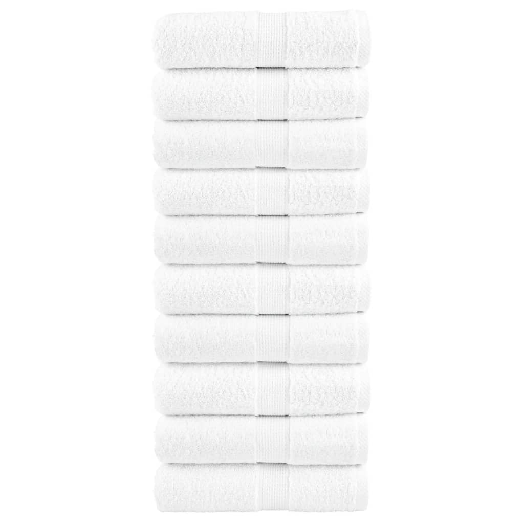 Premium-Waschlappen 10 Stk Weiß 30x30cm 600 g/m² 100% Baumwolle