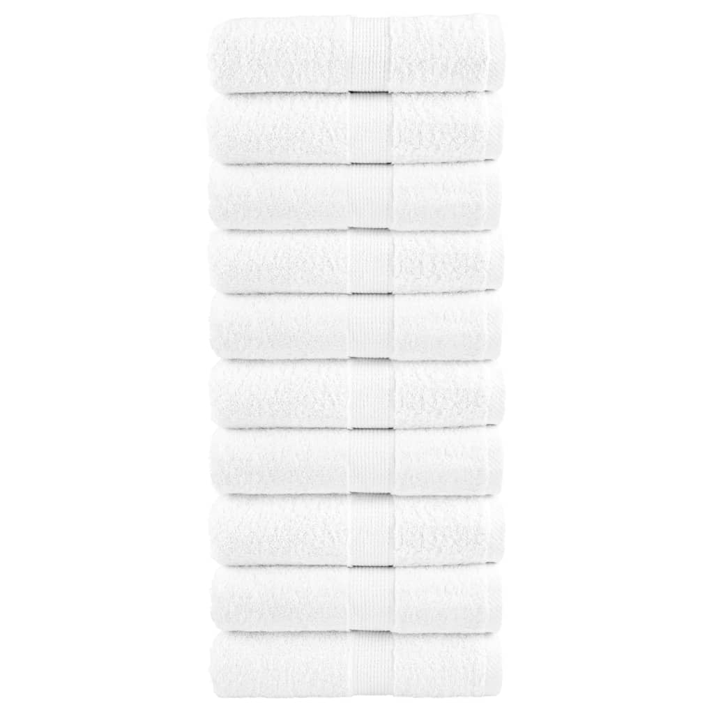 vidaXL Prémiové ručníky pro hosty SOLUND 10 ks bílé 30x50 cm 600 g/m²