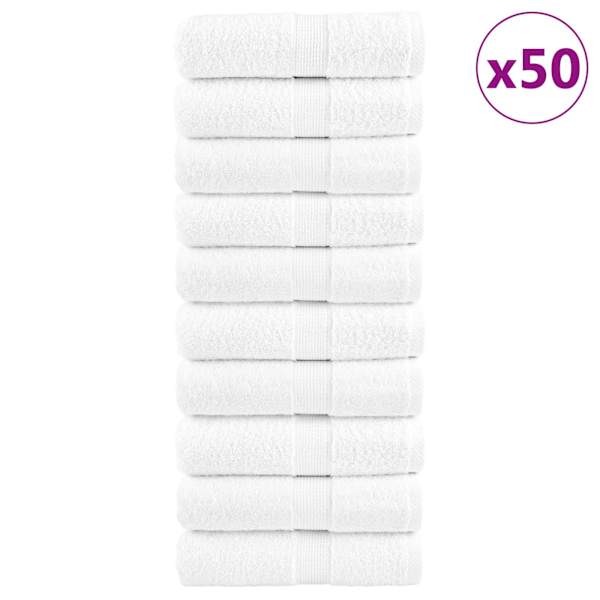 vidaXL r&auml;tikud SOLUND 50 tk, valge, 30x50 cm, 600 gsm