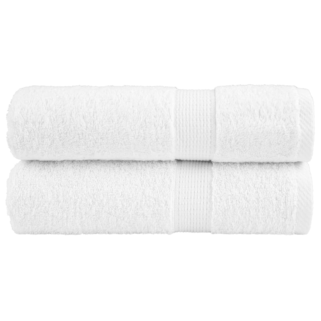 Premium-Badetücher 2 Stk. Weiß 50x100cm 600 g/m² 100% Baumwolle
