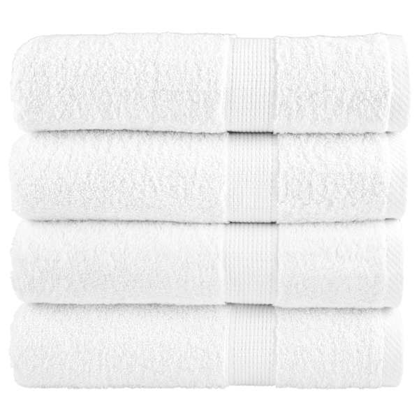 vidaXL saunalina SOLUND 4 tk, valge, 100 x 150 cm, 600 gsm