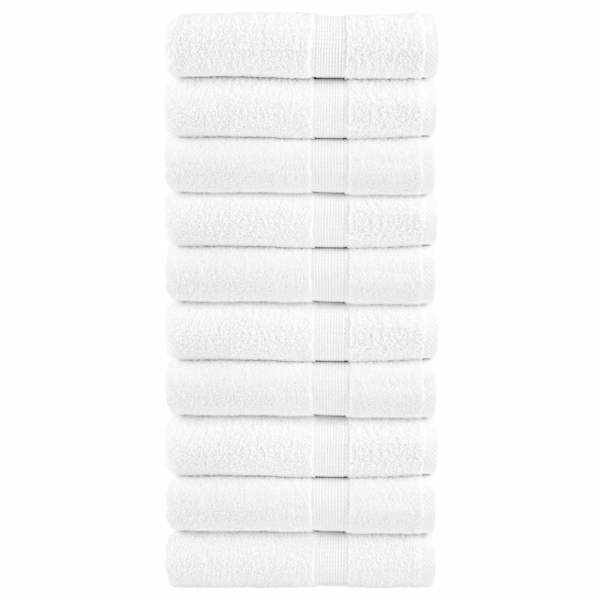 vidaXL saunalina SOLUND 10 tk, valge, 100 x 150 cm, 600 gsm