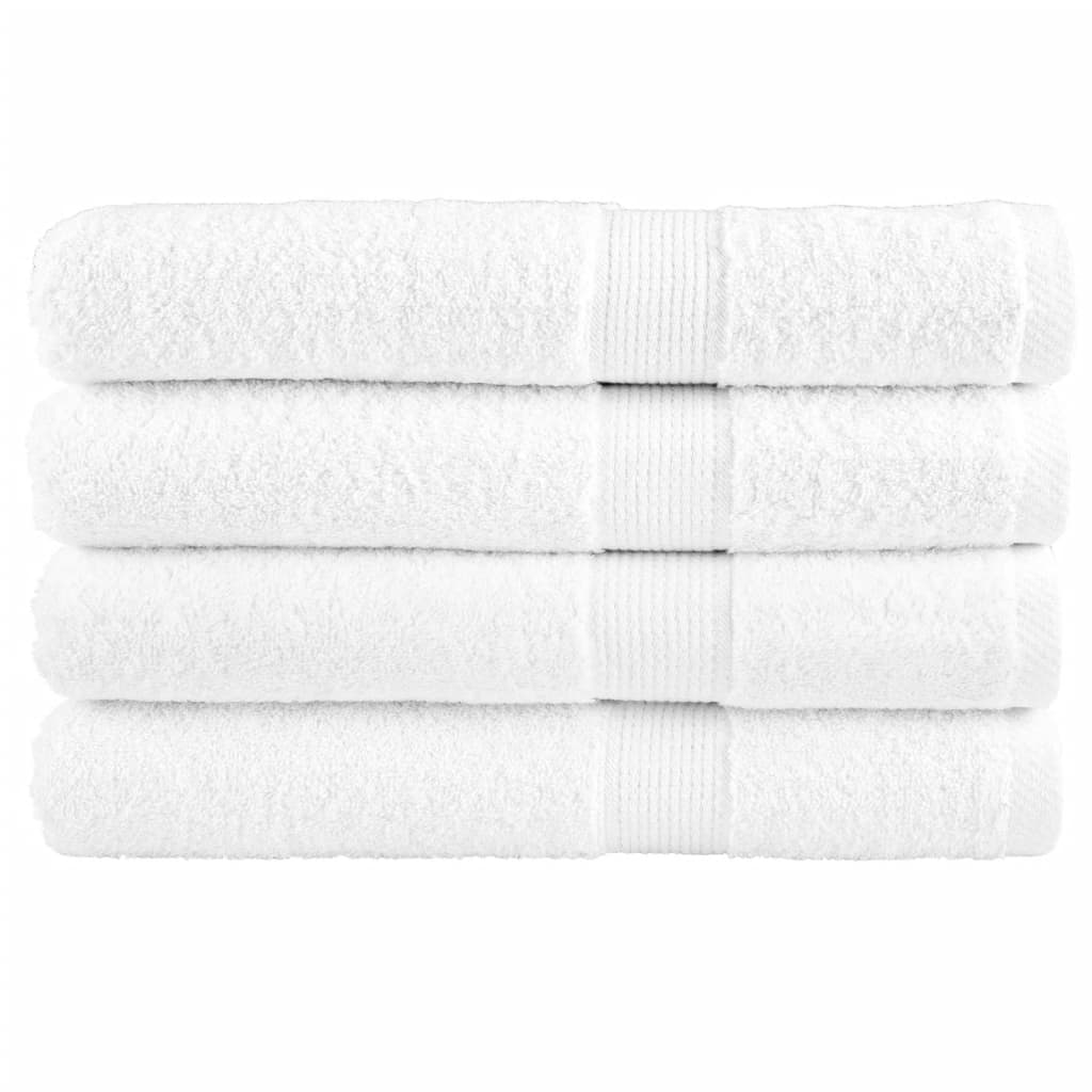 vidaXL Prosoape de saună premium SOLUND 4 buc alb 80x200cm 600gsm